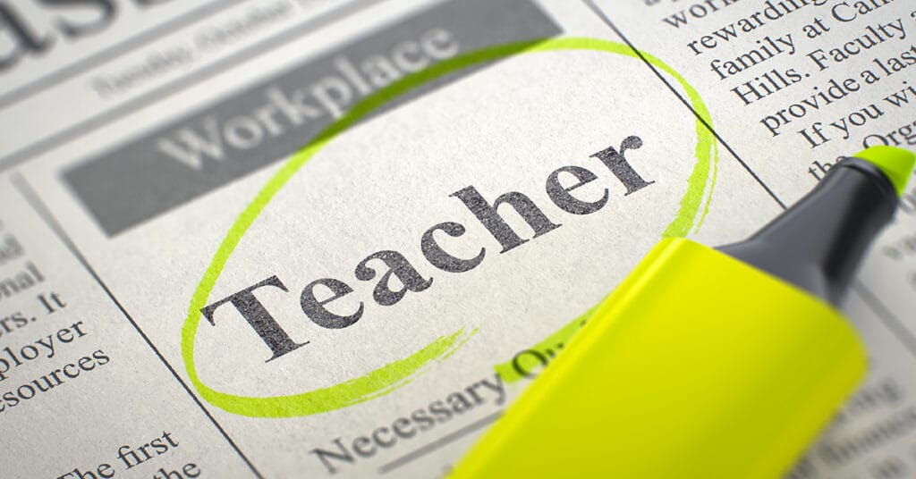 Teacher Wanted. Job Seeking Concept. 3D.