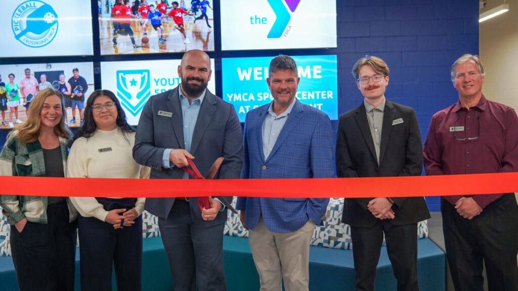 Ribbon-cutting in December 2025 of the new YMCA Sportscenter in Crown Point.